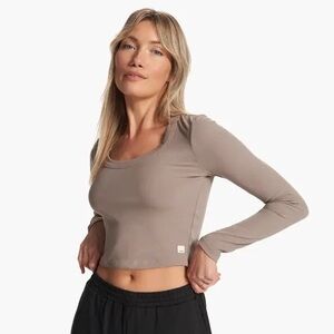 Vuori Long Sleeve Pose Scoop Taupe Top